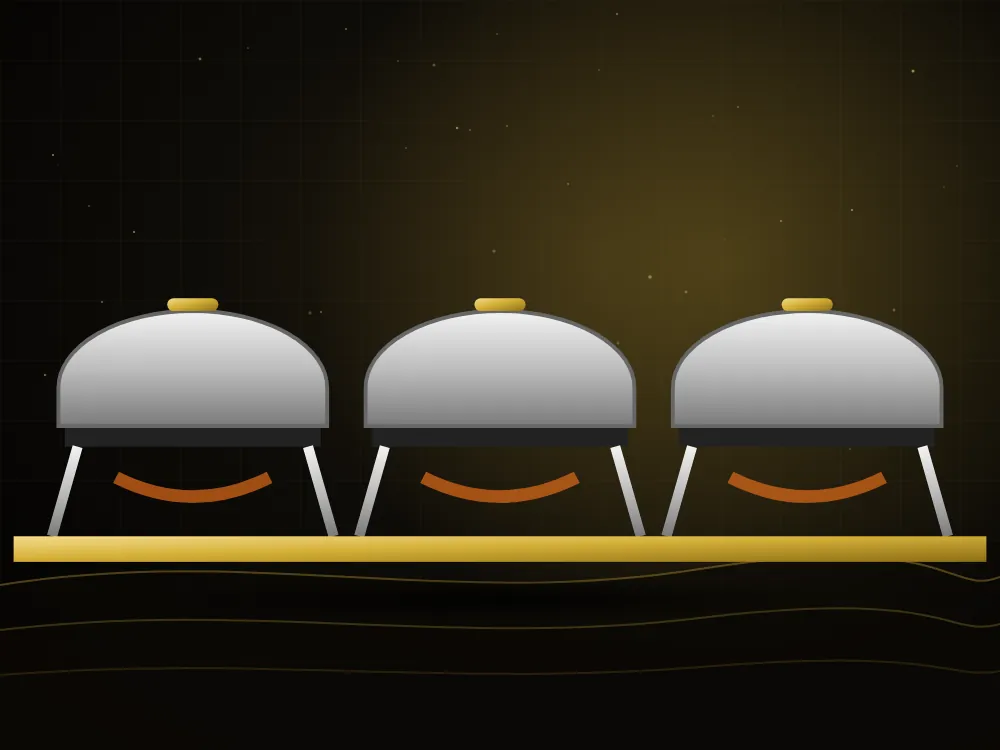 Buffet chafing dishes on a counter