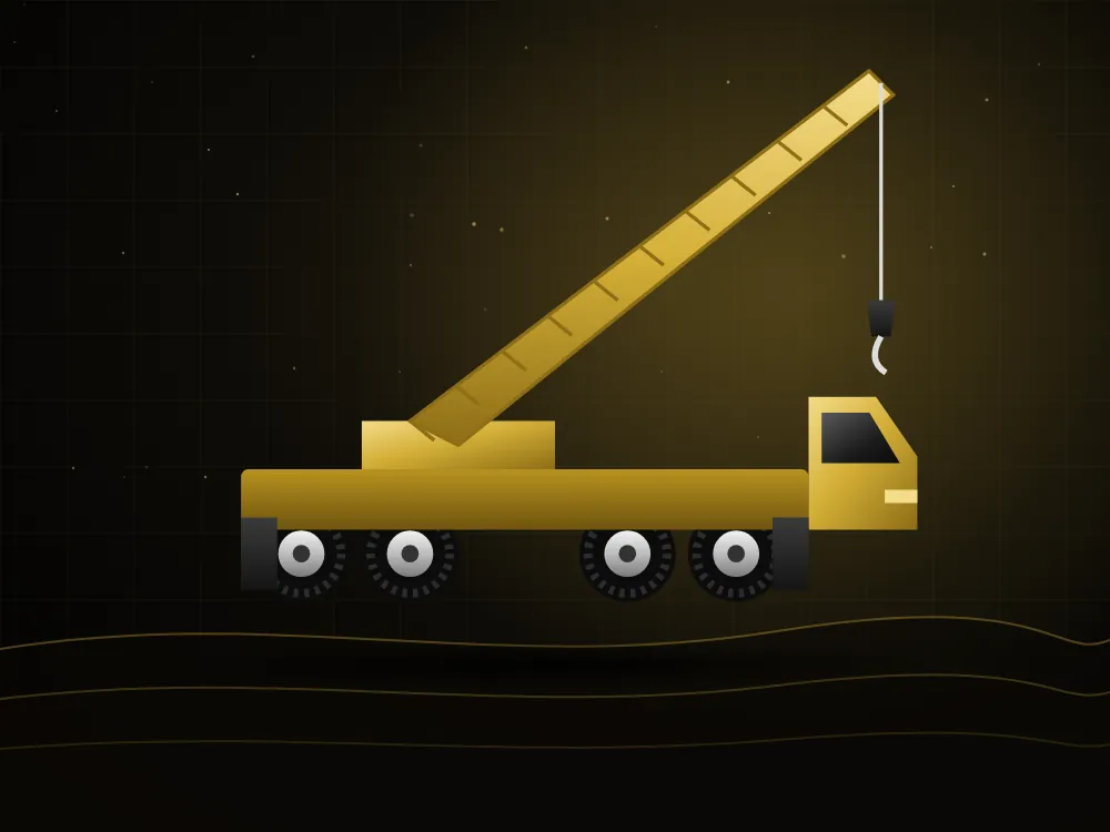 Mobile crane truck with extended boom