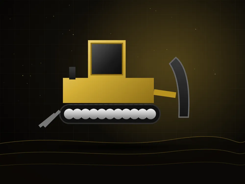 Bulldozer with front blade