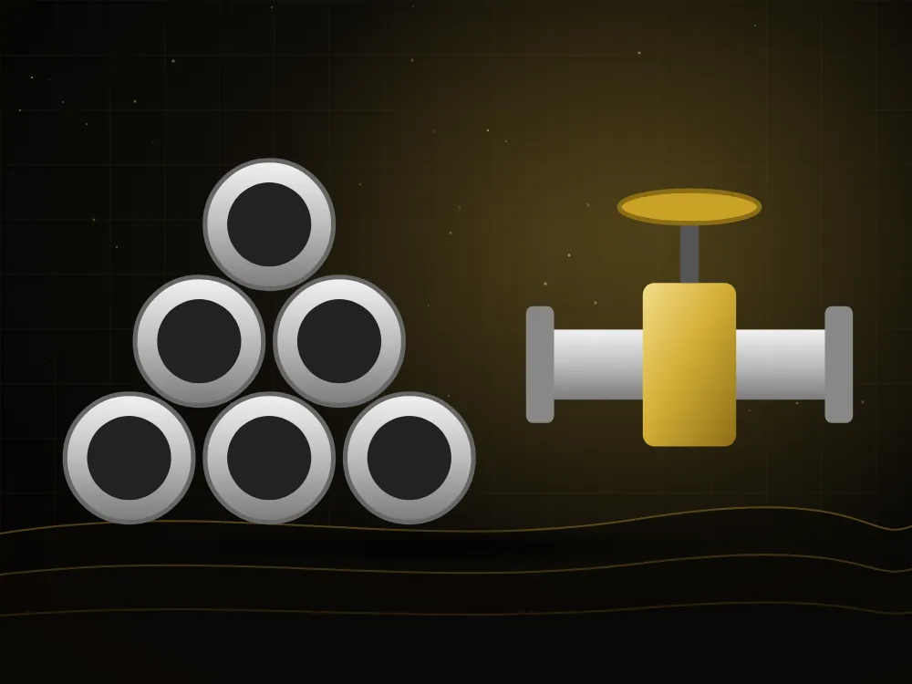 Steel pipes and industrial valve
